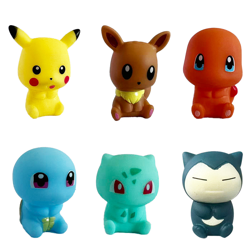Baby Products Combo - 6Pcs Pokemon Bath Toys Pikachu Bulbasaur