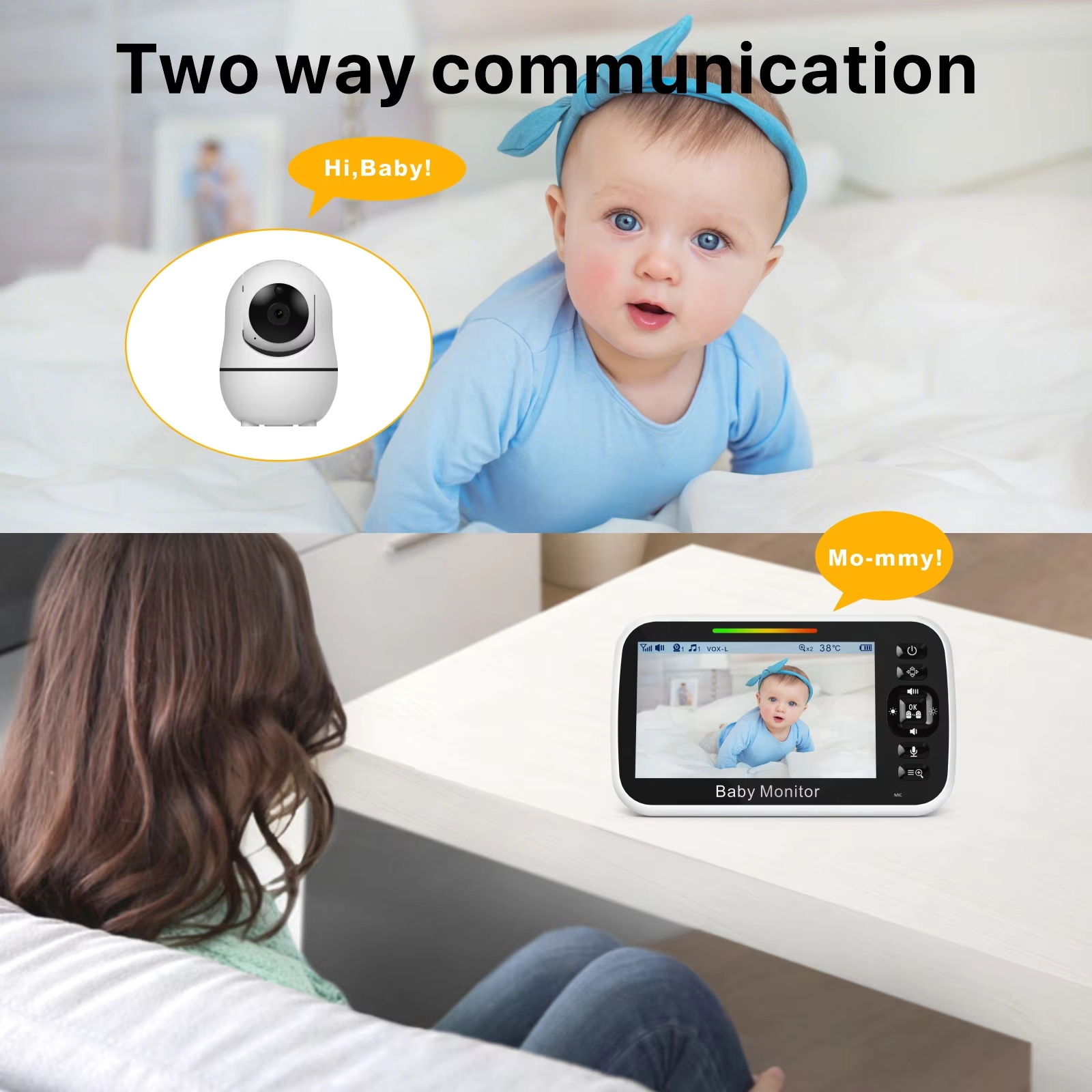 5.0 Inch Baby Monitor LCD Scre - Baby Monitor Sensor review and price